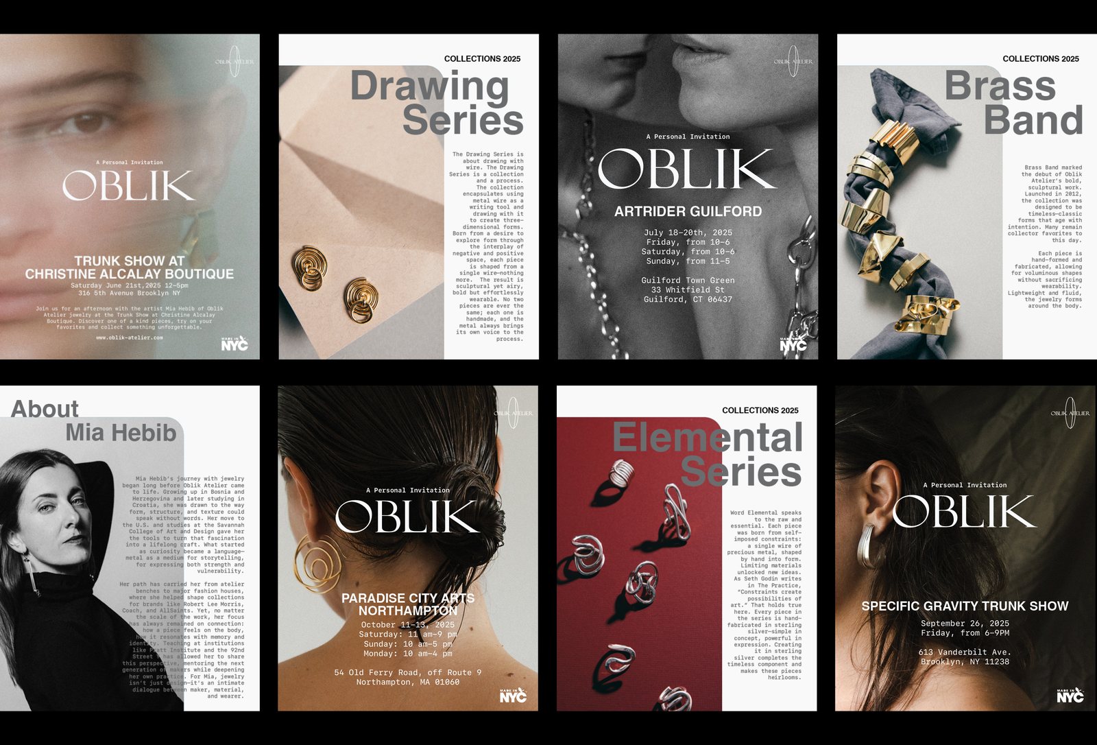 Oblik Atelier, brand system and seasonal catalog