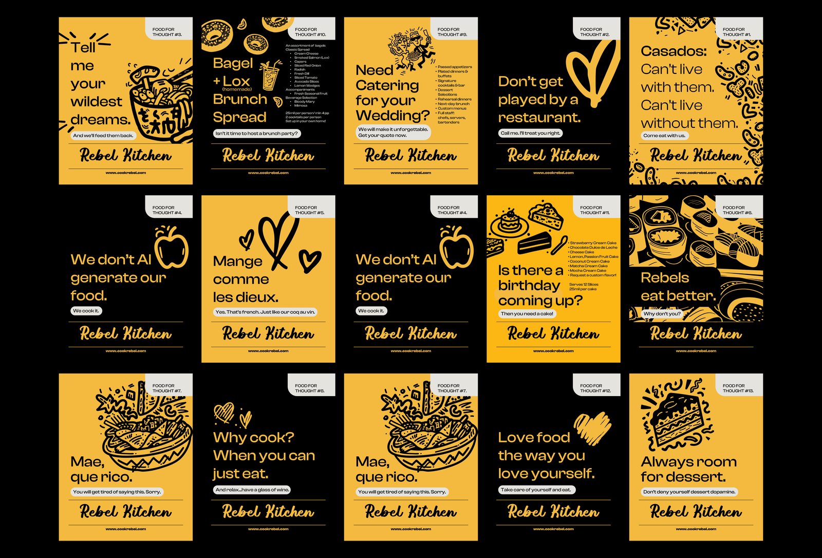 Rebel Kitchen, social and flyer system